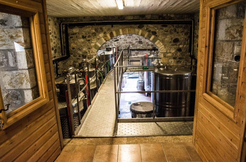 Inside the winery